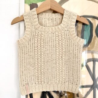 Hæklet baby vest, Fenja vest Mini, hækleopskrift, hæklet vest til baby, Crochet vest crochet pattern