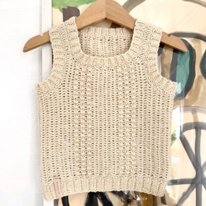 Hæklet baby vest, Fenja vest Mini, hækleopskrift, hæklet vest til baby, Crochet vest crochet pattern