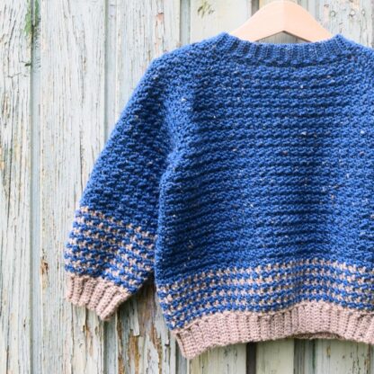 Hækleopskrift Fie cardigan, hæklet cardigan til børn, hæklet trøje til børn