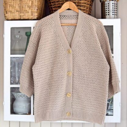 Hækleopskrift Mazeppa cardigan, hæklet cardigan til dame