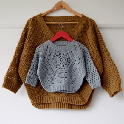 Hækleopskrift hexarin poncho, hæklet poncho sweater