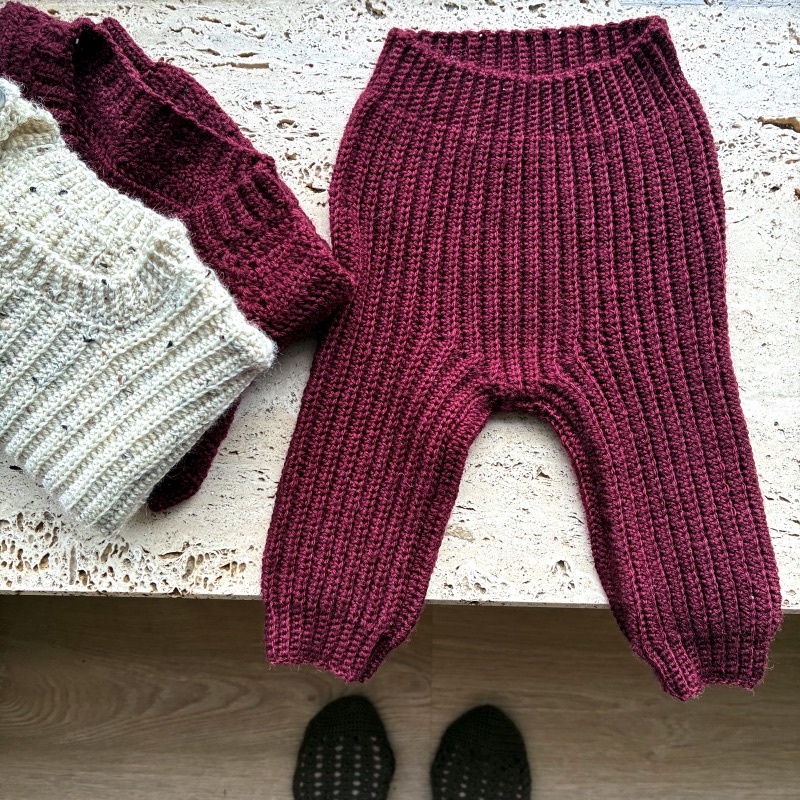 Ribhæklede baby bukser, hækleopskrift
