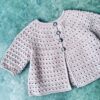 Hækleopskrift Silver sommercardigan, hæklet cardigan til baby, hæklet babytrøje