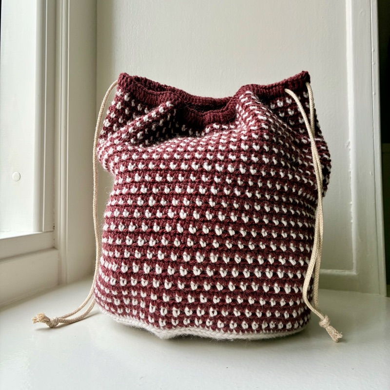 Meteor projekttaske, hæklet projekttaske, hækleopskrift