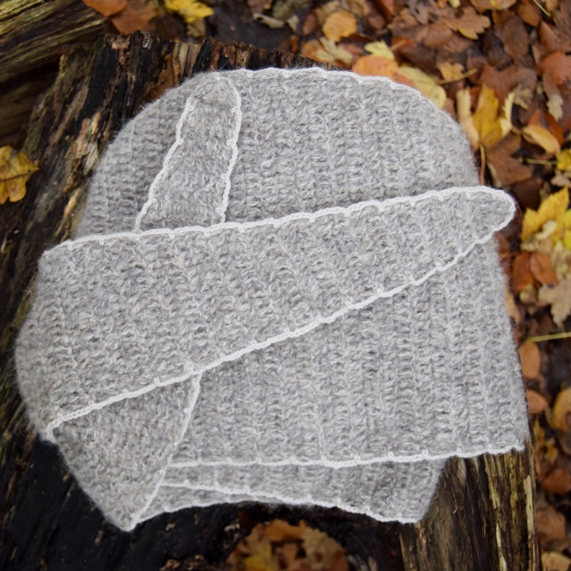 Hæklet tørklæde med luftmaske kant