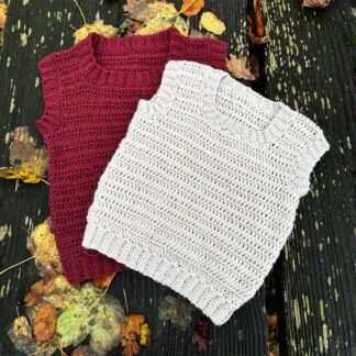 Hækleopskrift vest til børn fra Eponas.dk