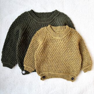 hækleopskrift baby sweater alpine stitch
