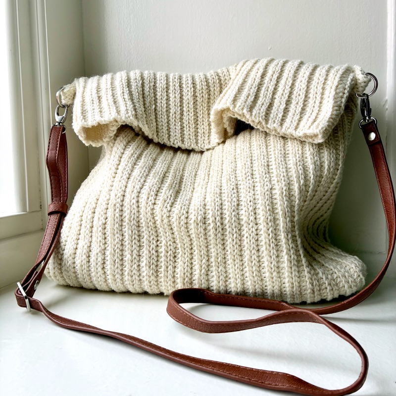 Hæklet skuldertaske, hækleopskrift taske