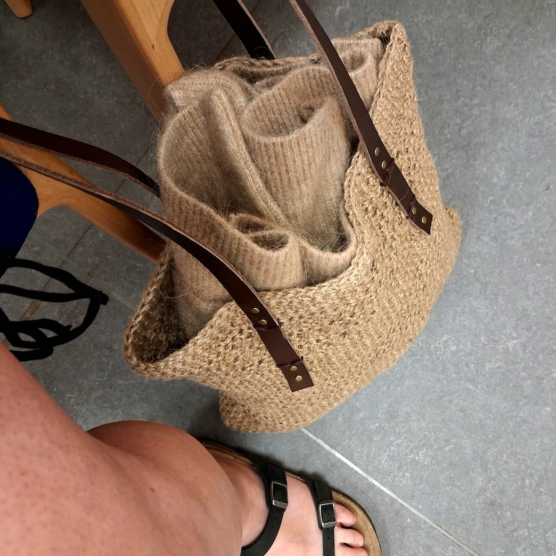 hæklet jute taske fra Eponas.dk